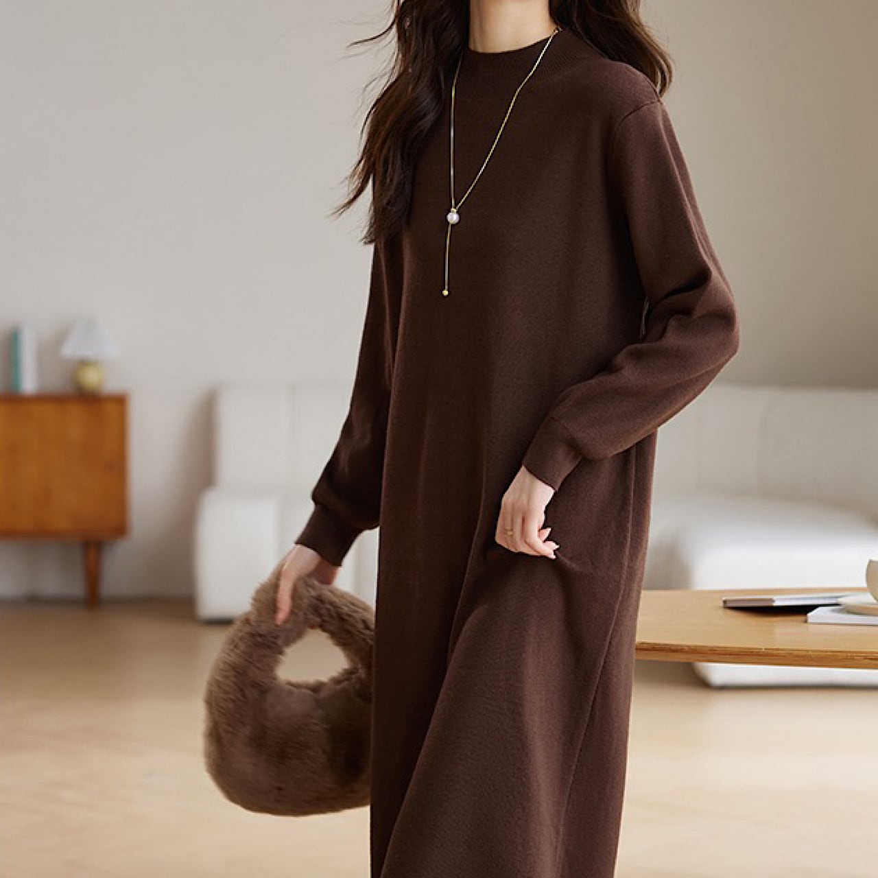 ハーフタートル ネックセーターワンピース ◆4col YH8674