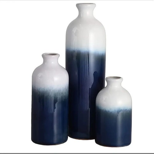 花瓶 おしゃれ 北欧風 シンプル ブルー ホワイト モダン 高級 陶器 花瓶 インテリア リビング 寝室 玄関 ギフト 誕生日プレゼント 雑貨 陶芸
