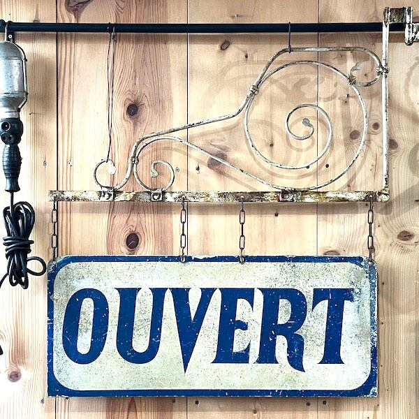 フランスアンティーク　オープン看板　アンティーク雑貨　開店 フランスアンティークオープン看板アンティーク雑貨開店