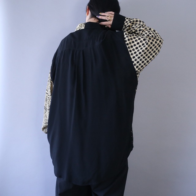 multi art graphic pattern XXL over silhouette mode shirt