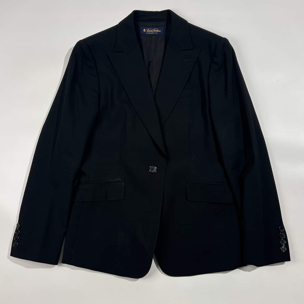 上下 Brooks Brothers ブルックスブラザーズ セットアップ ジャケット スラックス スーツ (上)7AR(下)11/ブラック レディース