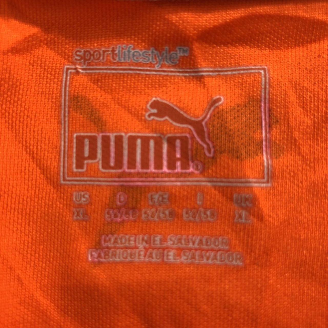 PUMA 半袖 プリント Tシャツ XL オレンジ ネイビー プーマ スポーツ 
