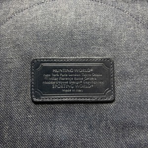 HUNTING WORLD denim flap shoulder bag