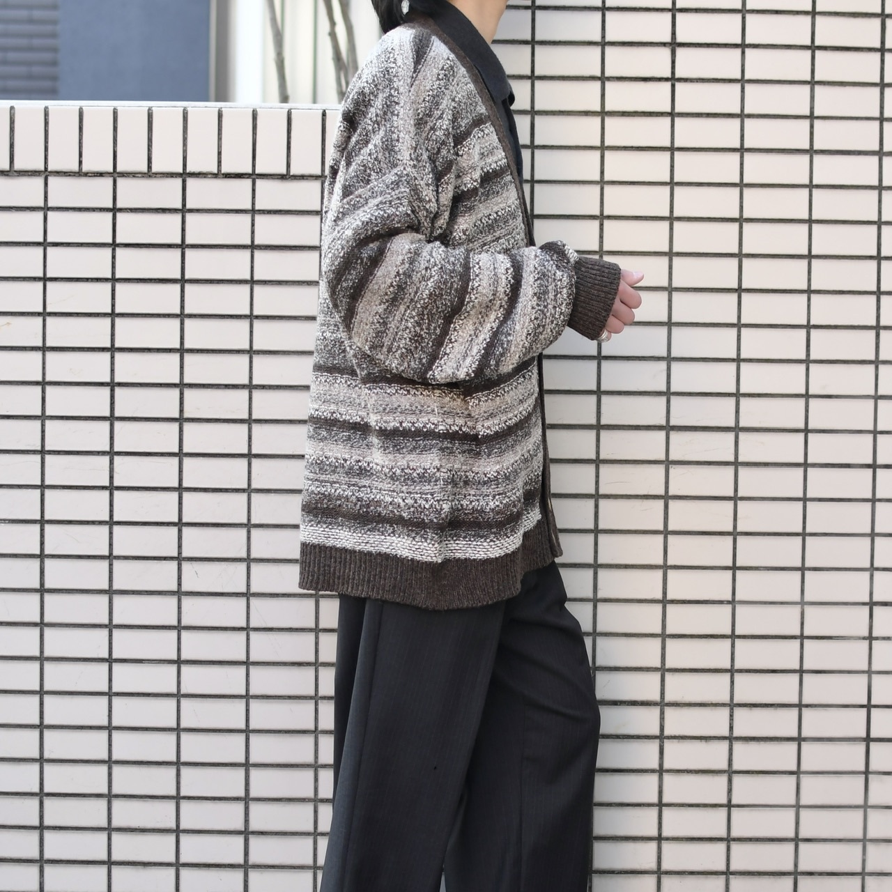 strata design acrylic wool cardigan