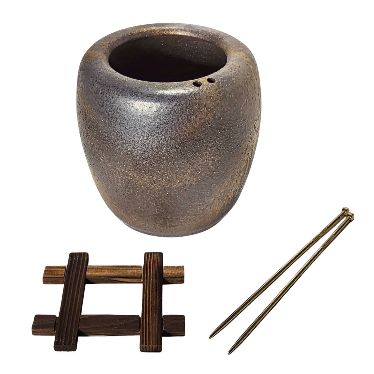 ビードロちぎり花入 7号 （信楽焼き・花瓶・花入れ・花器・壺・壷