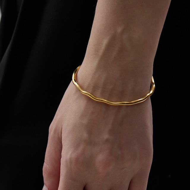 316L wave bangle  #b06