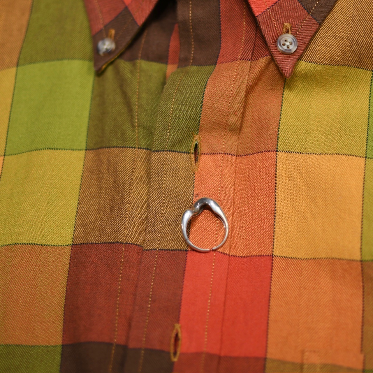 ORVIS block check button down shirt