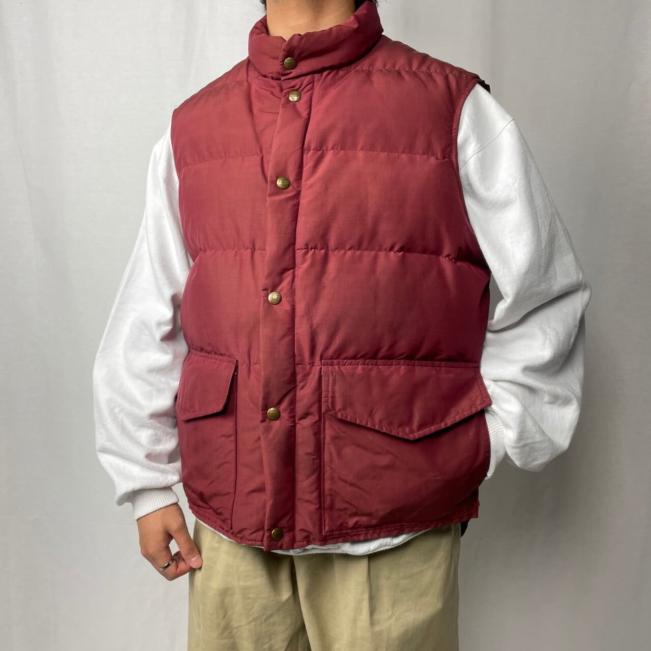 古着 80s エルエルビーン ダウンベスト ジャケット ベージュ ②（80  