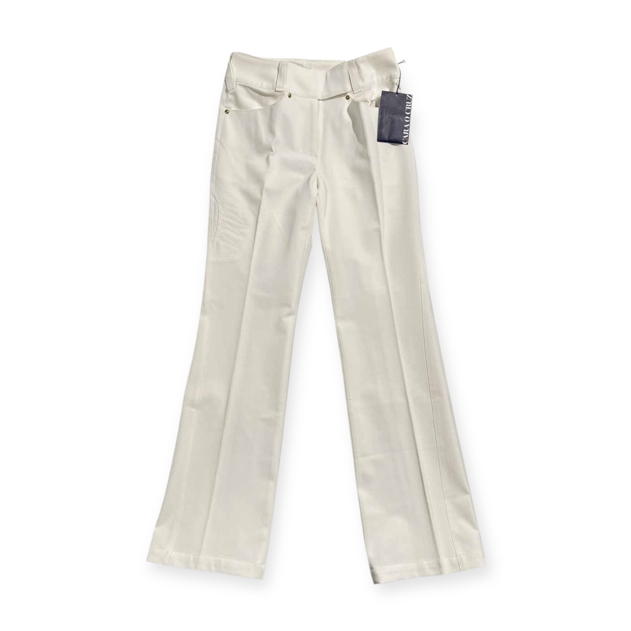 タグ付き 未使用品 レリアン CARA O CRUZ キャラオクルス ホワイト ストレッチ スラックスパンツ サイズ 7 /レディース