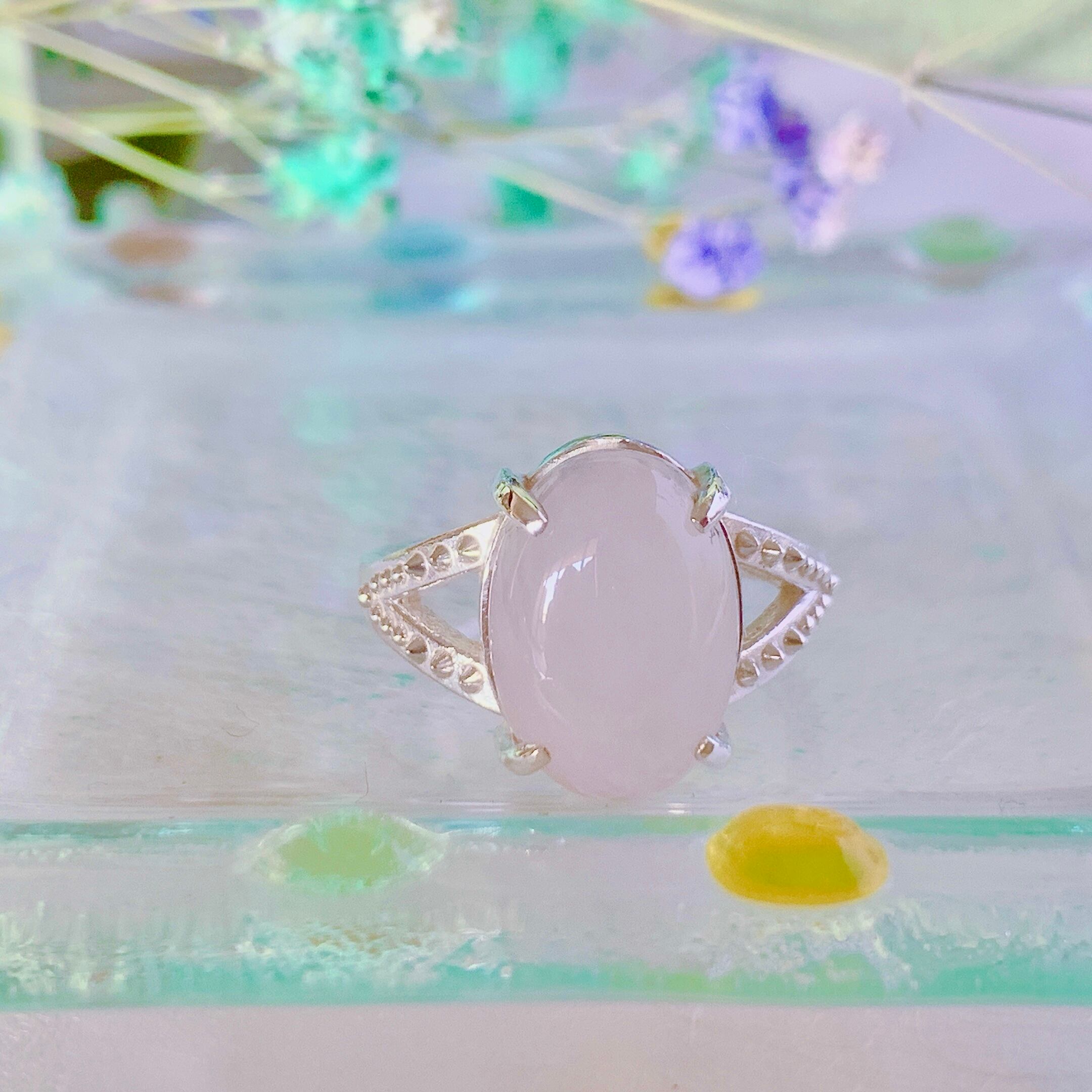 rose quartz ring / silver ローズクォーツshushujojo