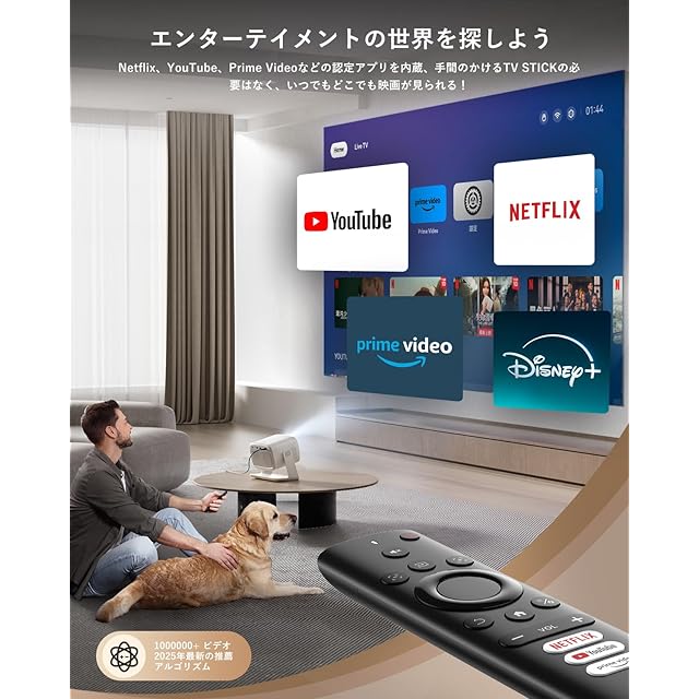 800ansi 明るい Netflix対応 超小型プロジェクター 高画質 800ansi