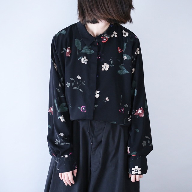 flower art pattern fry-front minimal mode shirt