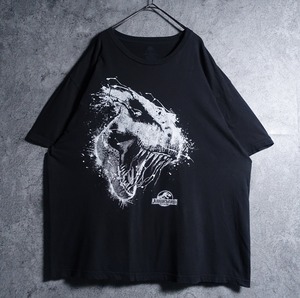 "Jurassic World" Black Tiga Rex Print T-shirt