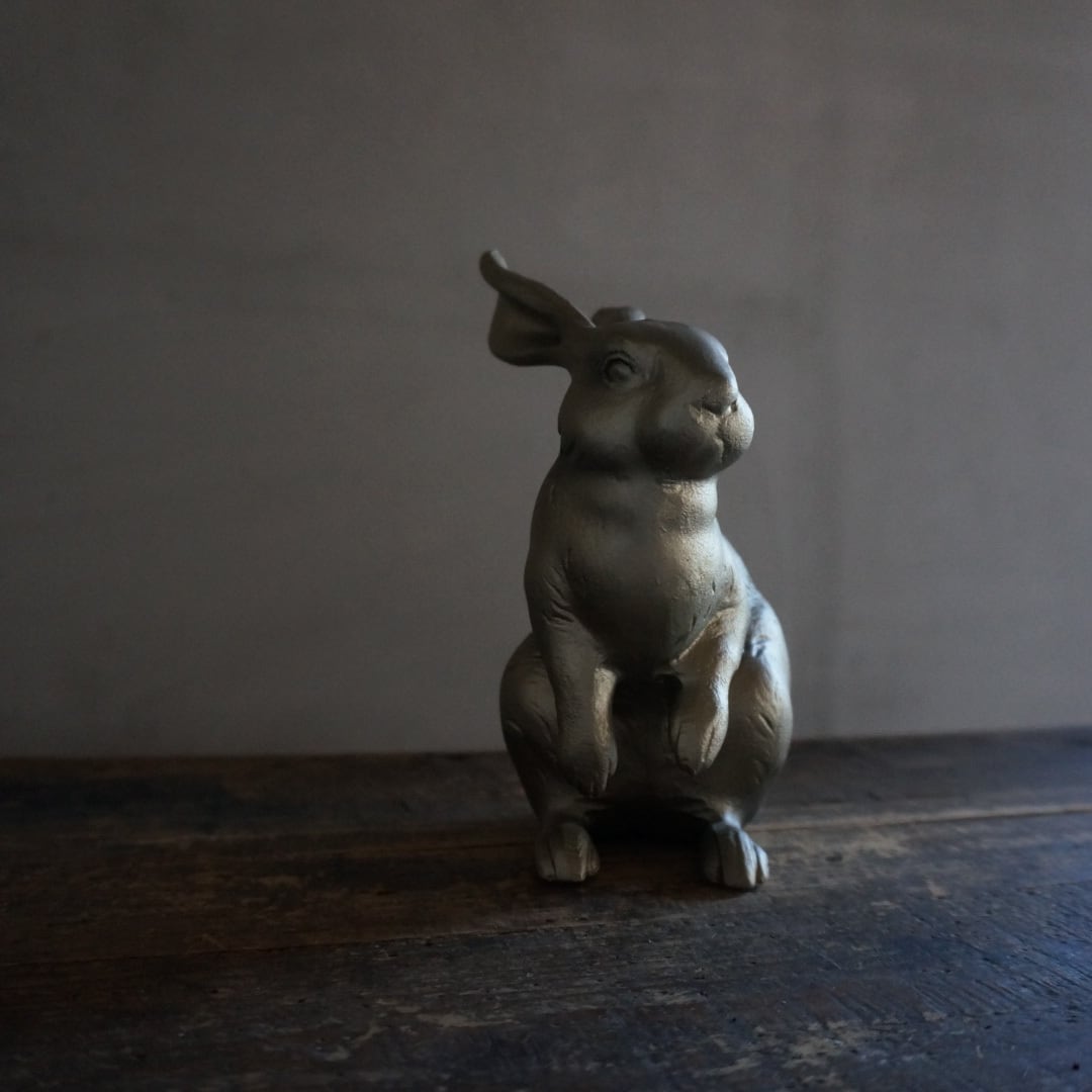 中国古美術　古銅 兎 置物Q-940 古いうさぎの置物 | Konishi Koffee web shop