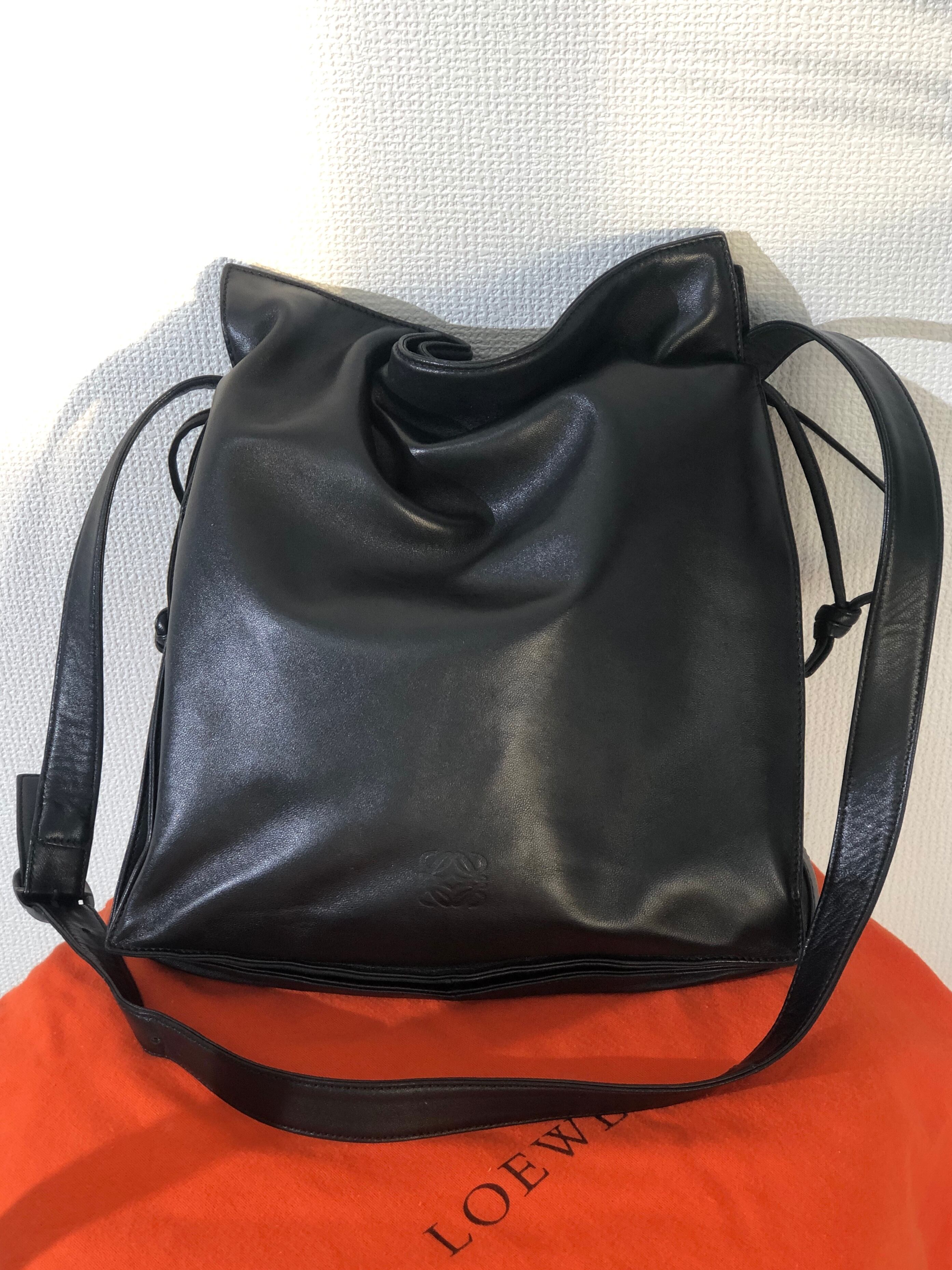 LOEWE ロエベ アナグラム ナッパレザー 巾着 ショルダーバッグ ブラック vintage ヴィンテージ オールド x8dwz4 |  VintageShop solo powered by BASE