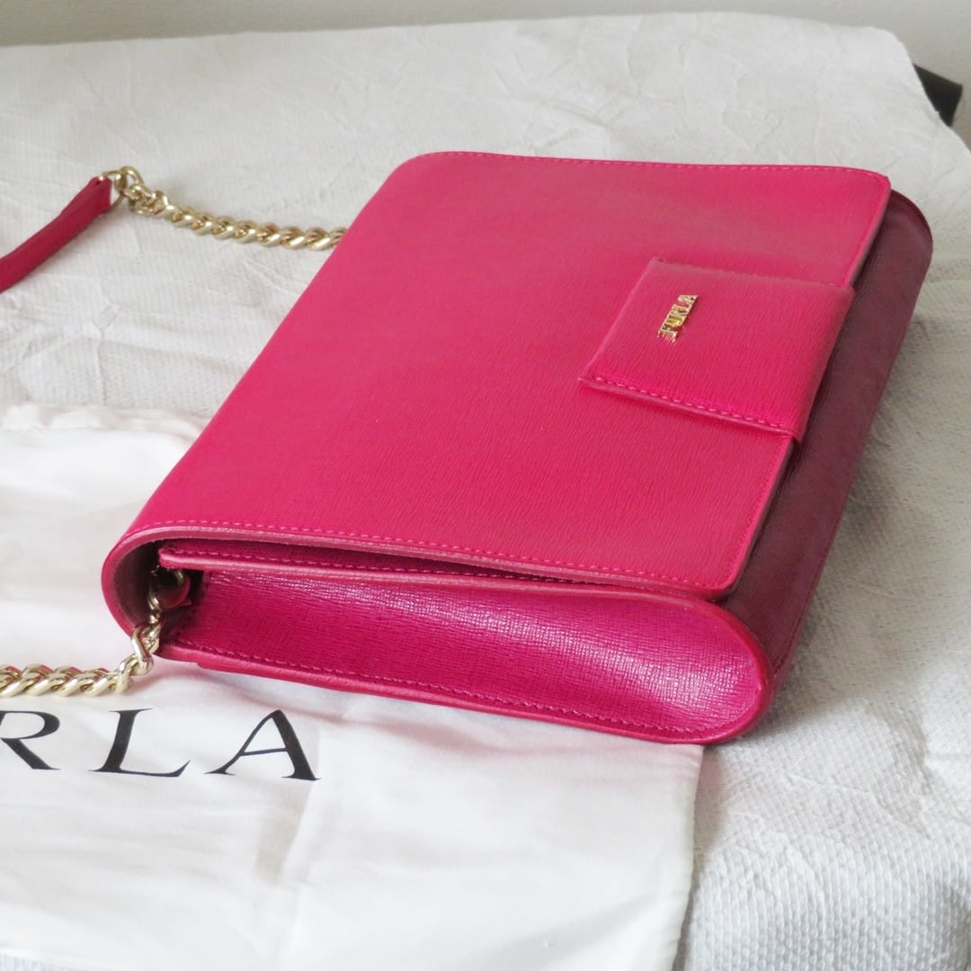 【値下げ】美品♡Furla フルラ ショルダーバッグ ピンク パーティ クラッチ