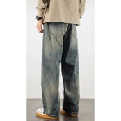 ワイドストレート フルレングス デニムパンツ af0442