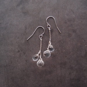 【SV・受注制作】Crystal Earrings／水晶の雫ピアス