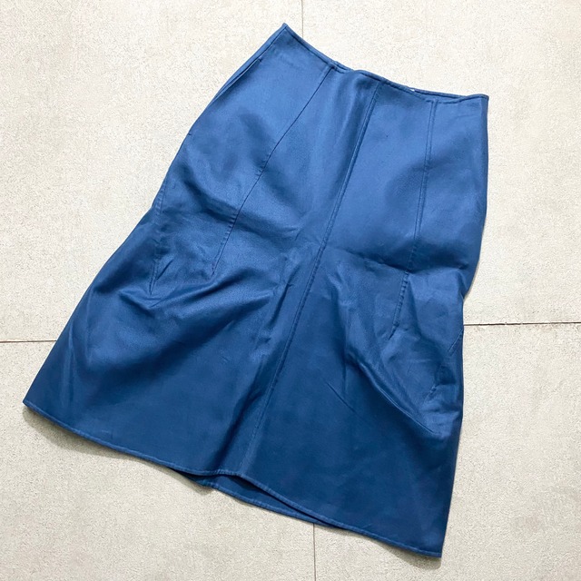 JIL SANDER blue color whipcord skirt