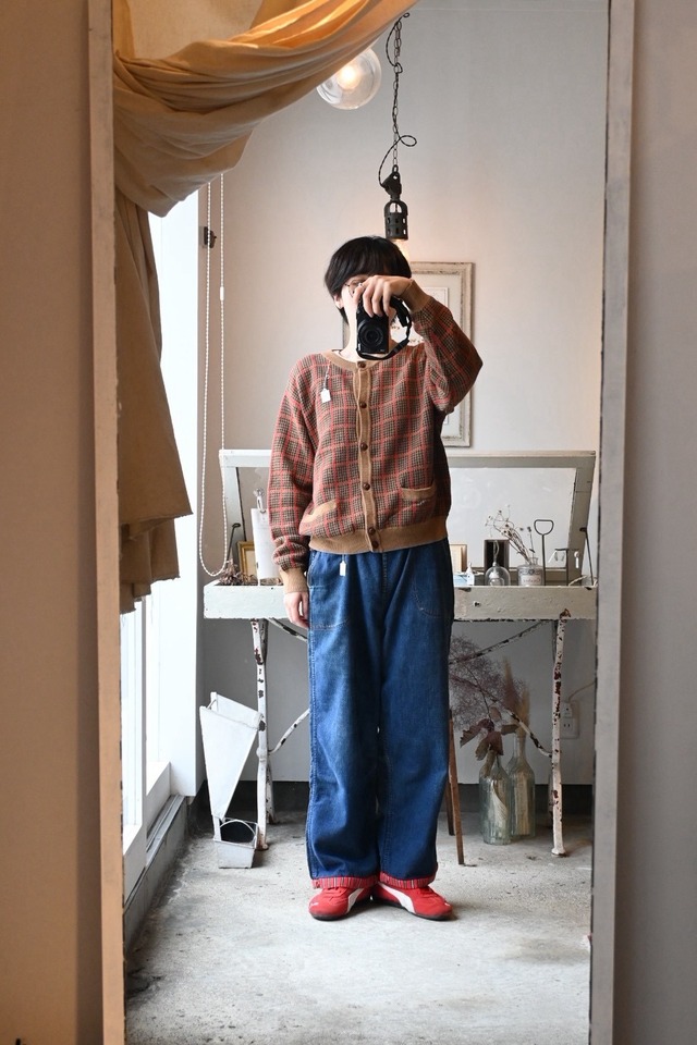 ~1990’s AUSTRALIA LIZSPORT Plaid Pattern Cotton Cardigan／L
