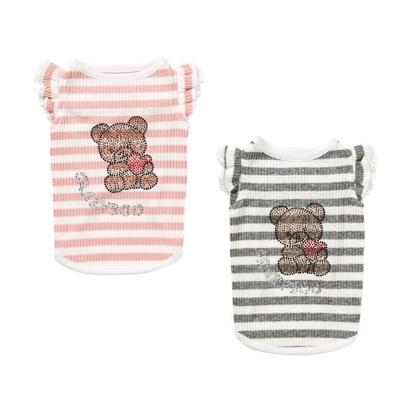 CRAZYBOO ベア袖フリルタンク ピンク ドッグウェア 送料無料