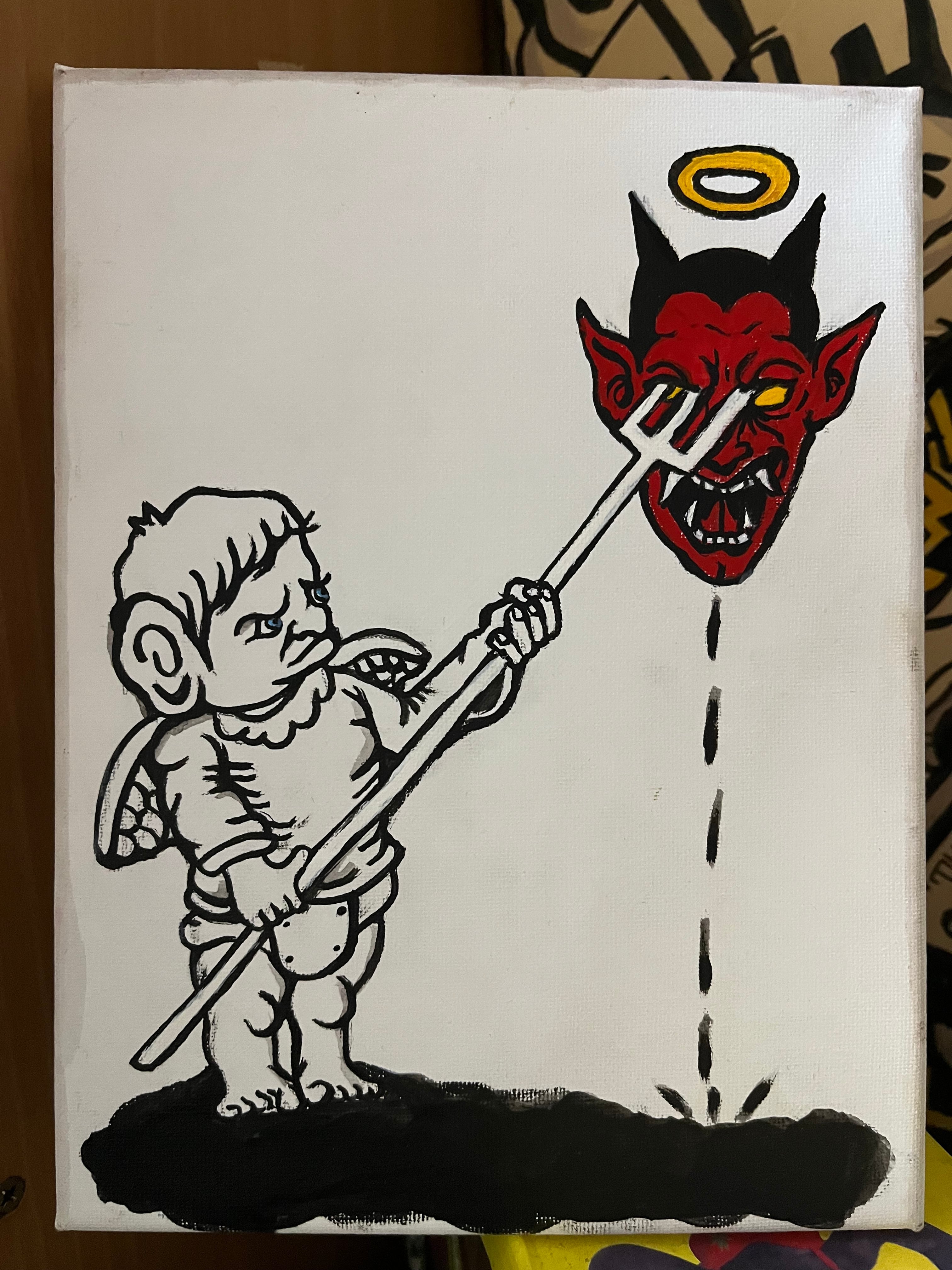原画 天使と悪魔2 | ゴトウヒデオのアート公式販売店