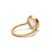 S925 SINGLE STONE MATT RING -ROSE QUARTZ- 02