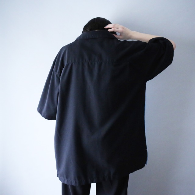 3-tone good coloring loose silhouette h/s open collar shirt