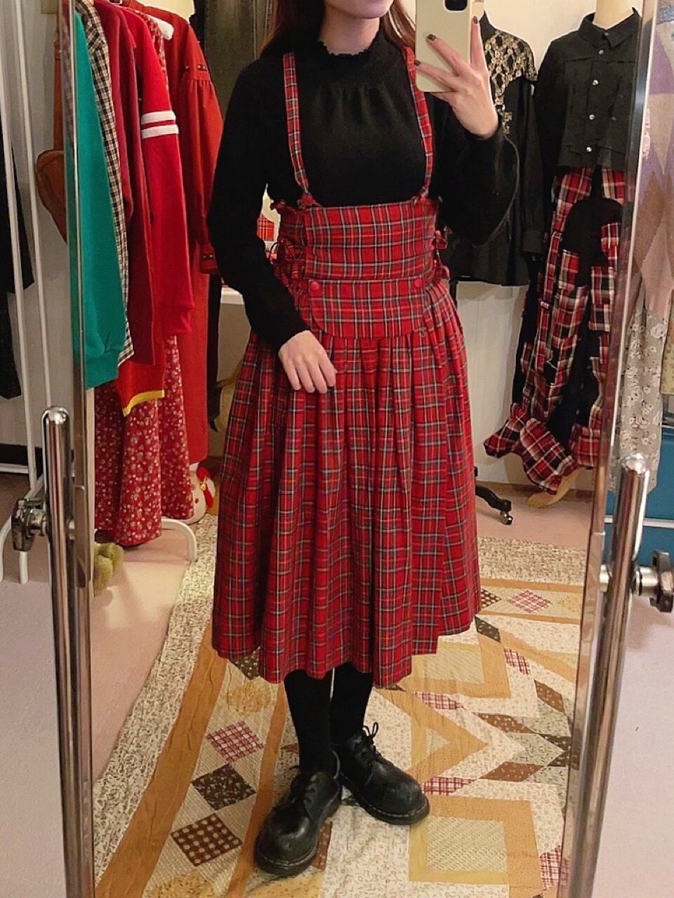 red check ribbon one-piece