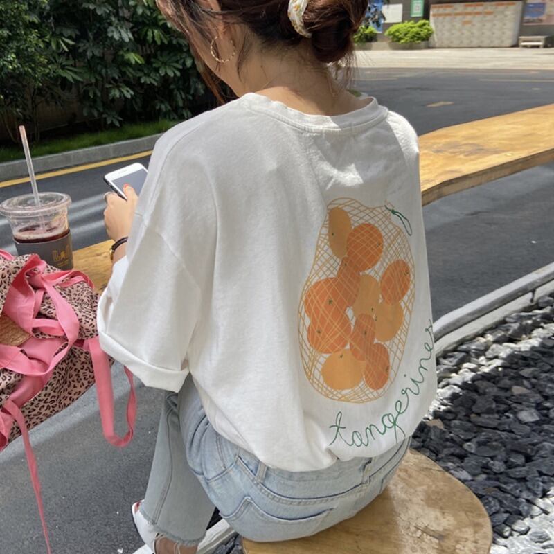 ルーズトップス サマーTシャツ レディース薄手 コットン 夏物 ピュア 萌量不足85549574482