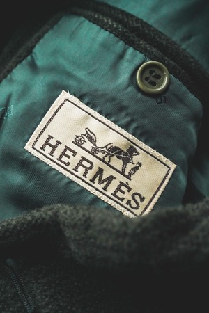 97AW "HERMÈS" Angora Wool Cashmere Moss-Green 6B Jacket Made in ITALY (Design by Véronique Nichanian)