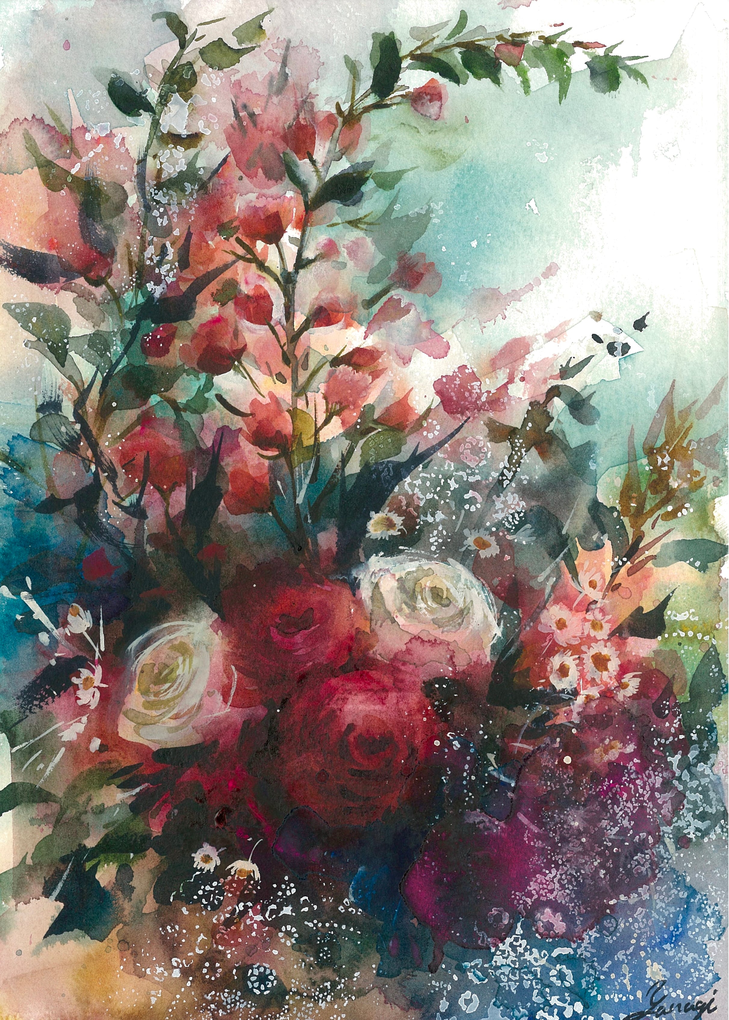 油絵 絵画 【白樺の花畑】 | PAY ID