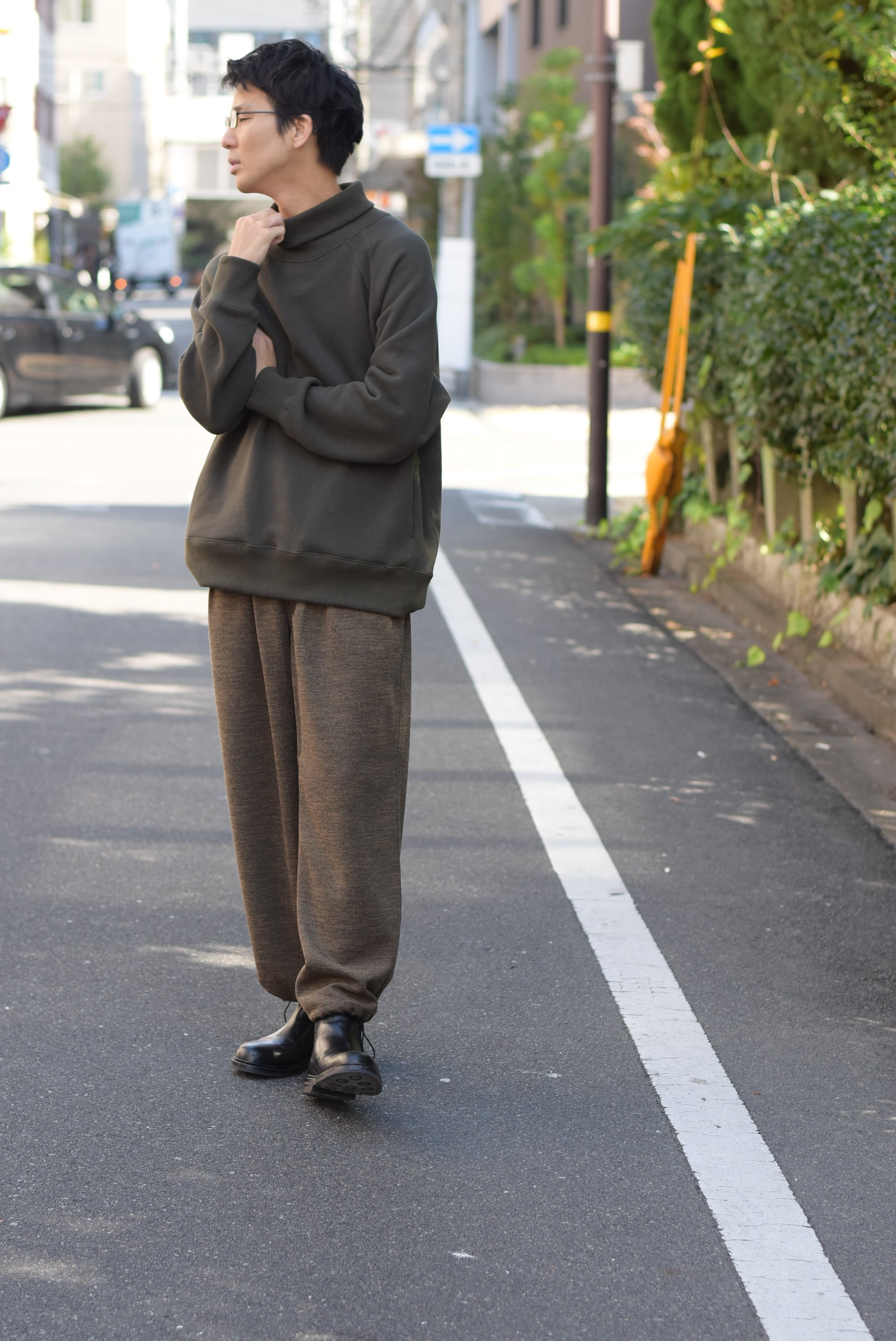 【CURLY&Co.】STRAIGHT SILHOUETTE TAB PANTS -tweed- | theater(シアター)
