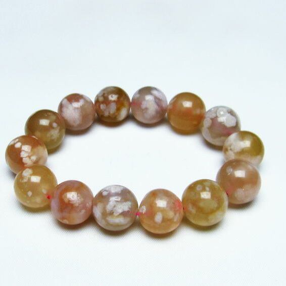 チェリーブロッサムアゲート ブレスレット 桜瑪瑙 15mm [M便 1/10] 111-24569