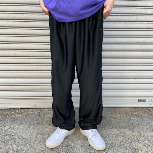 90s NIKE サイドスナップボタントラックパンツ　ブラック　XL 黒