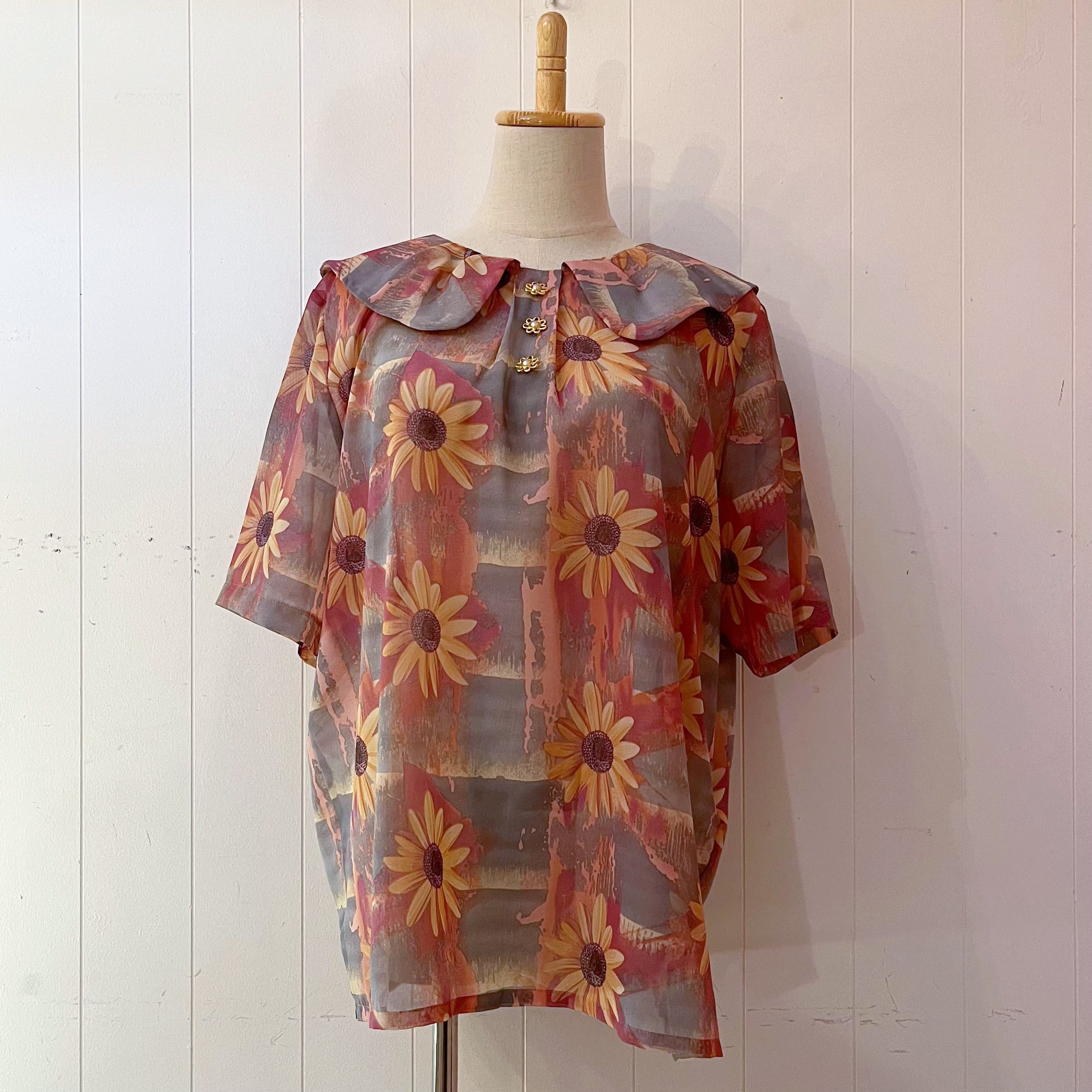 sunflower sheer blouse
