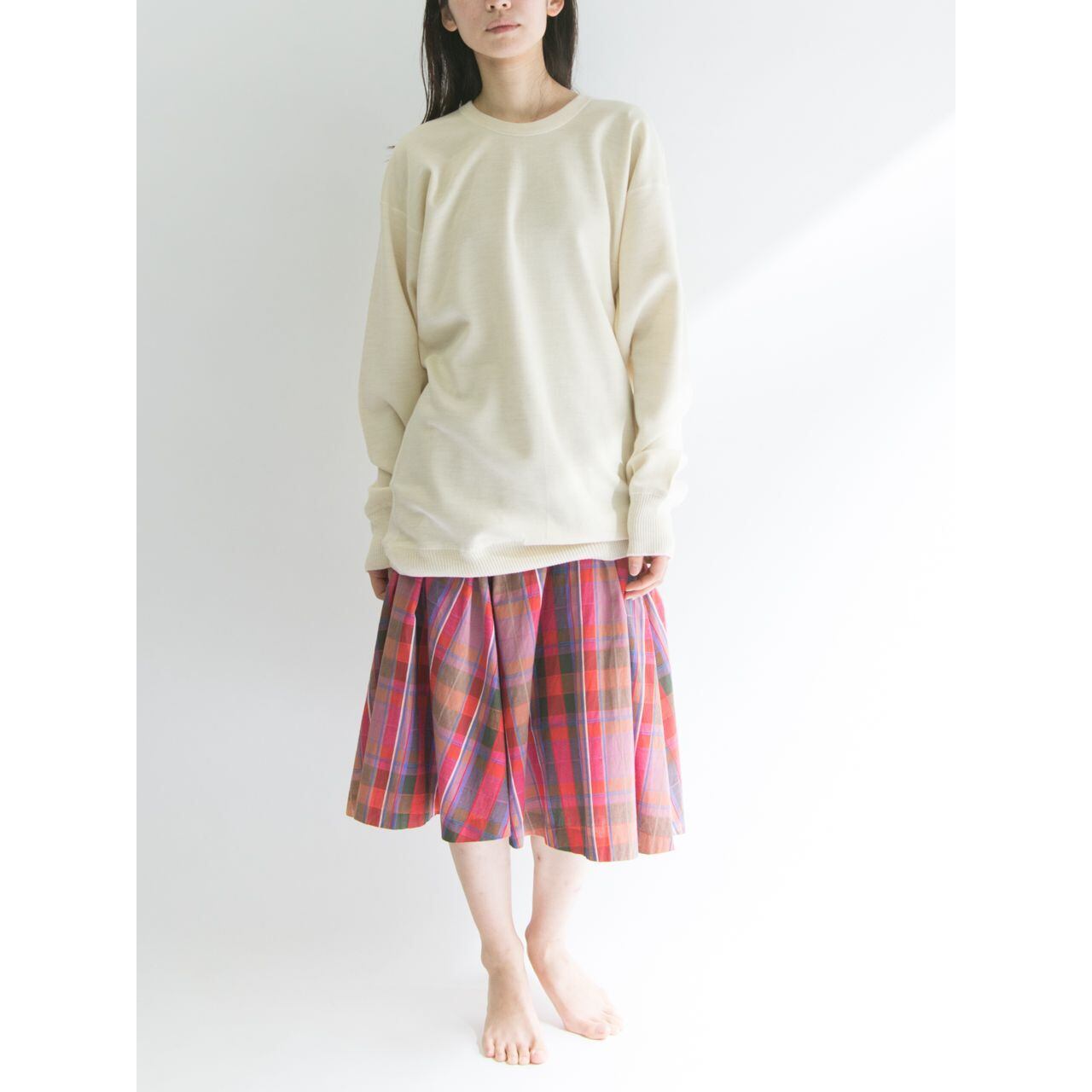 【Yves Saint Laurent】Made in Japan flare check skirt（イヴサンローラン フレアチェックスカート）3e