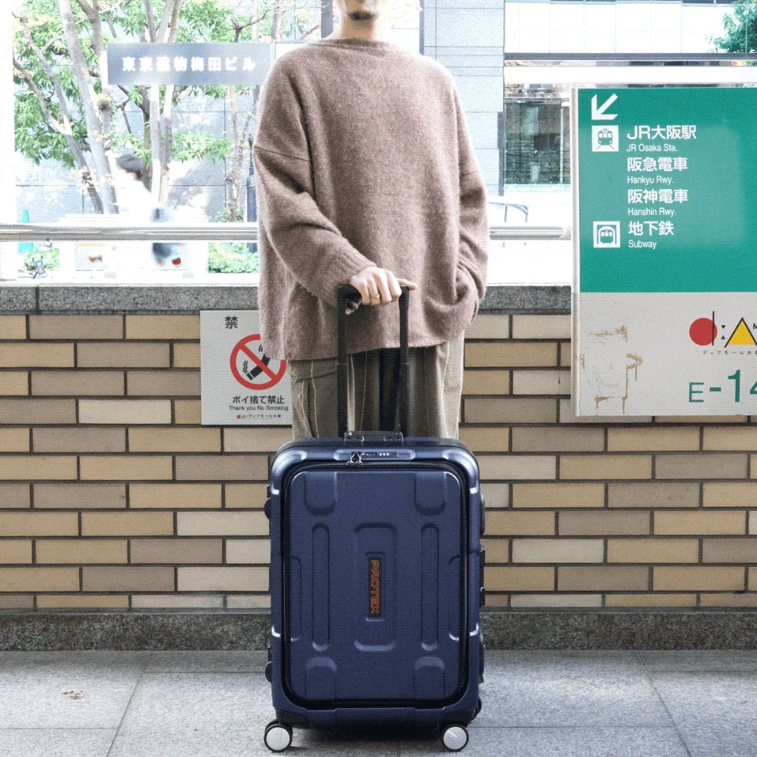 未使用 PROTEX容量28Lスーツケース オーシャンブルー FPZ-09 PROTEX FRONT OPEN TROLLEY <OCEAN BLUE> | SOUTH & NORTH