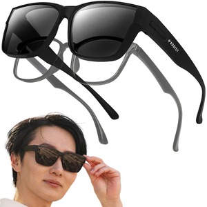 【在庫のみ】[ADDIST] 大きめメガネもすっきり収まる オーバーサングラス 眼鏡の上からかける サングラス 偏光 運転用 メンズ 超軽量 オーバーグラス