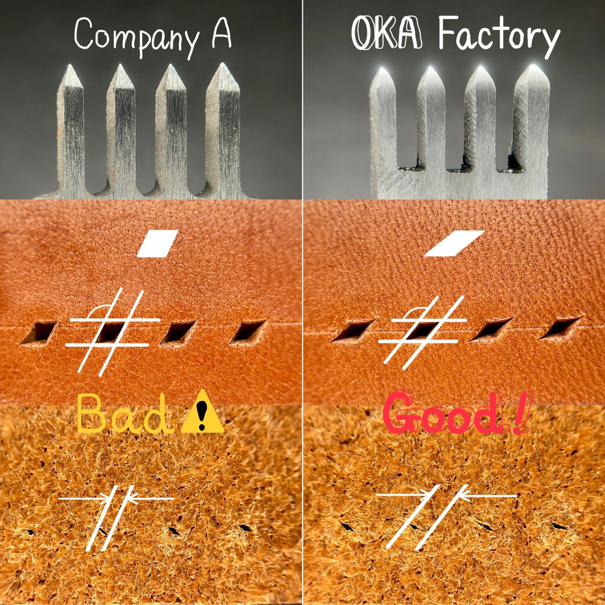 菱目打 7.5mmピッチ 1本目【特注工具販売】 | okafactory 岡製作所