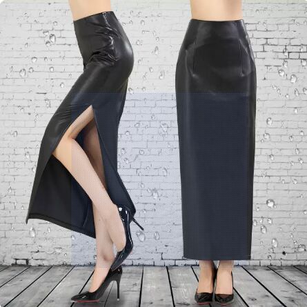 ハイウエスト スリット ロングスカート M) 無地 コットン ハイウエスト スリット ロング タイトスカート