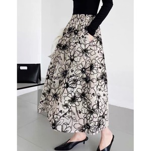 floral monotone skirt　302097