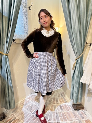 vintage houndstooth print apron