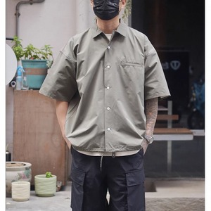 Plain open collar boxy shirt 1458