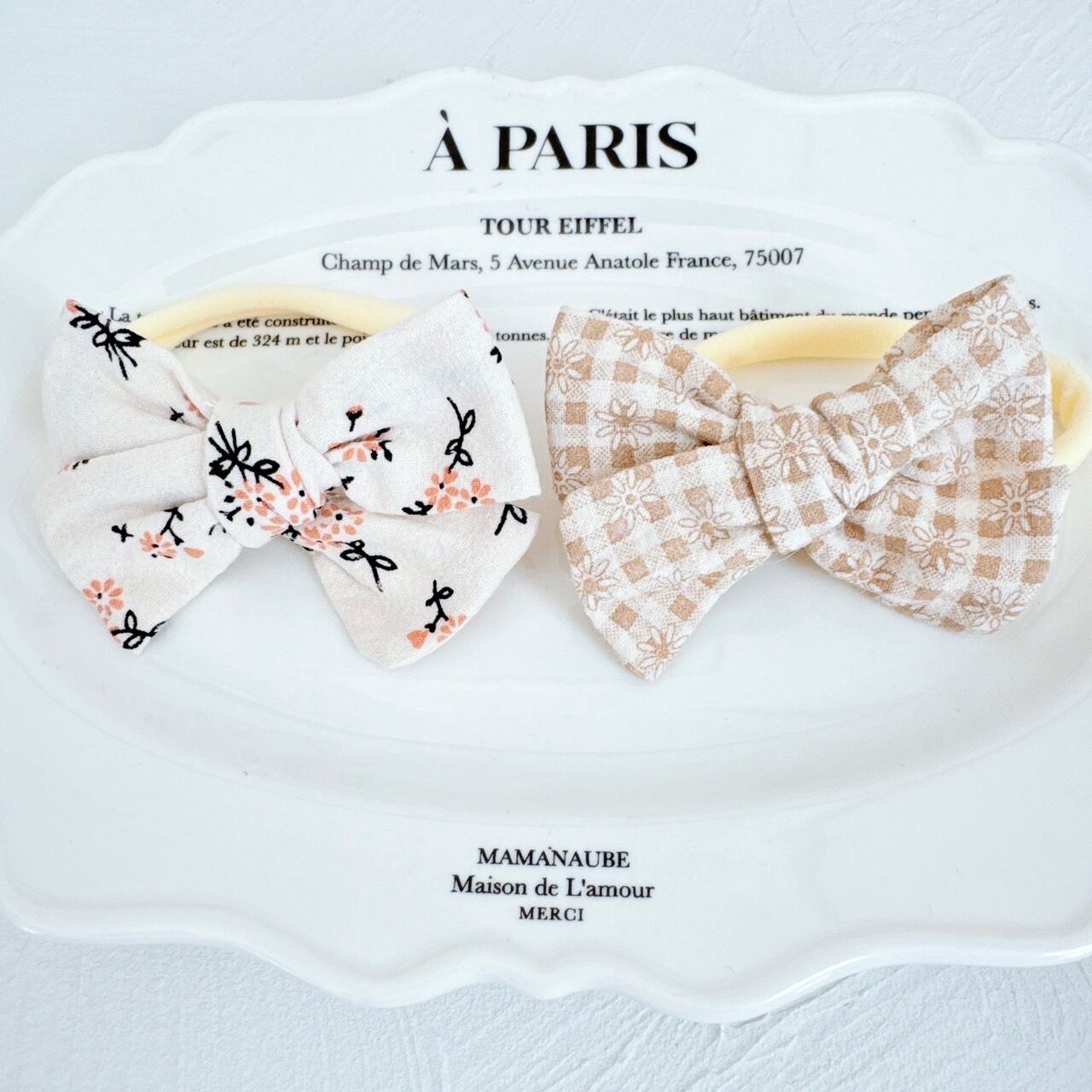 ファブリックリボンヘアバンド（後ろ支え付き）