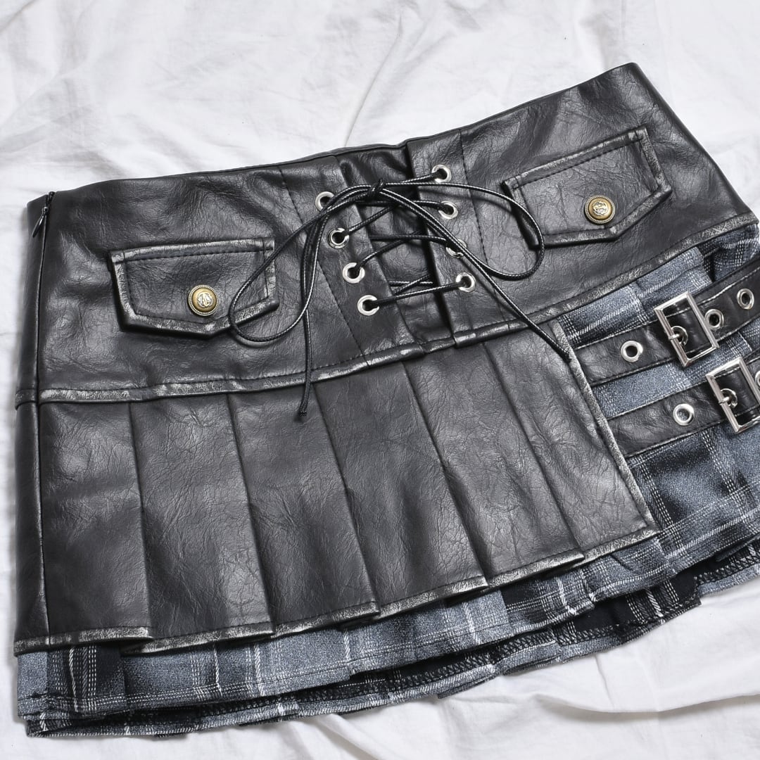 engrave レザースカート ifsixwasnine 14th T.T系 uncrave(アンクレイヴ) ウォッシャブルエコレザー スカート - YAMAROKU
