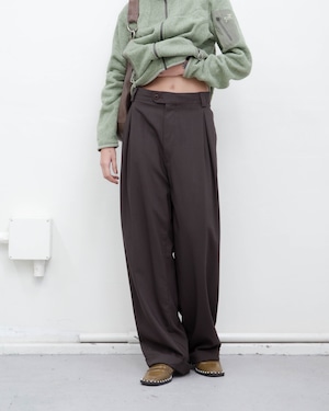 Zanella - tucked wide wool trousers