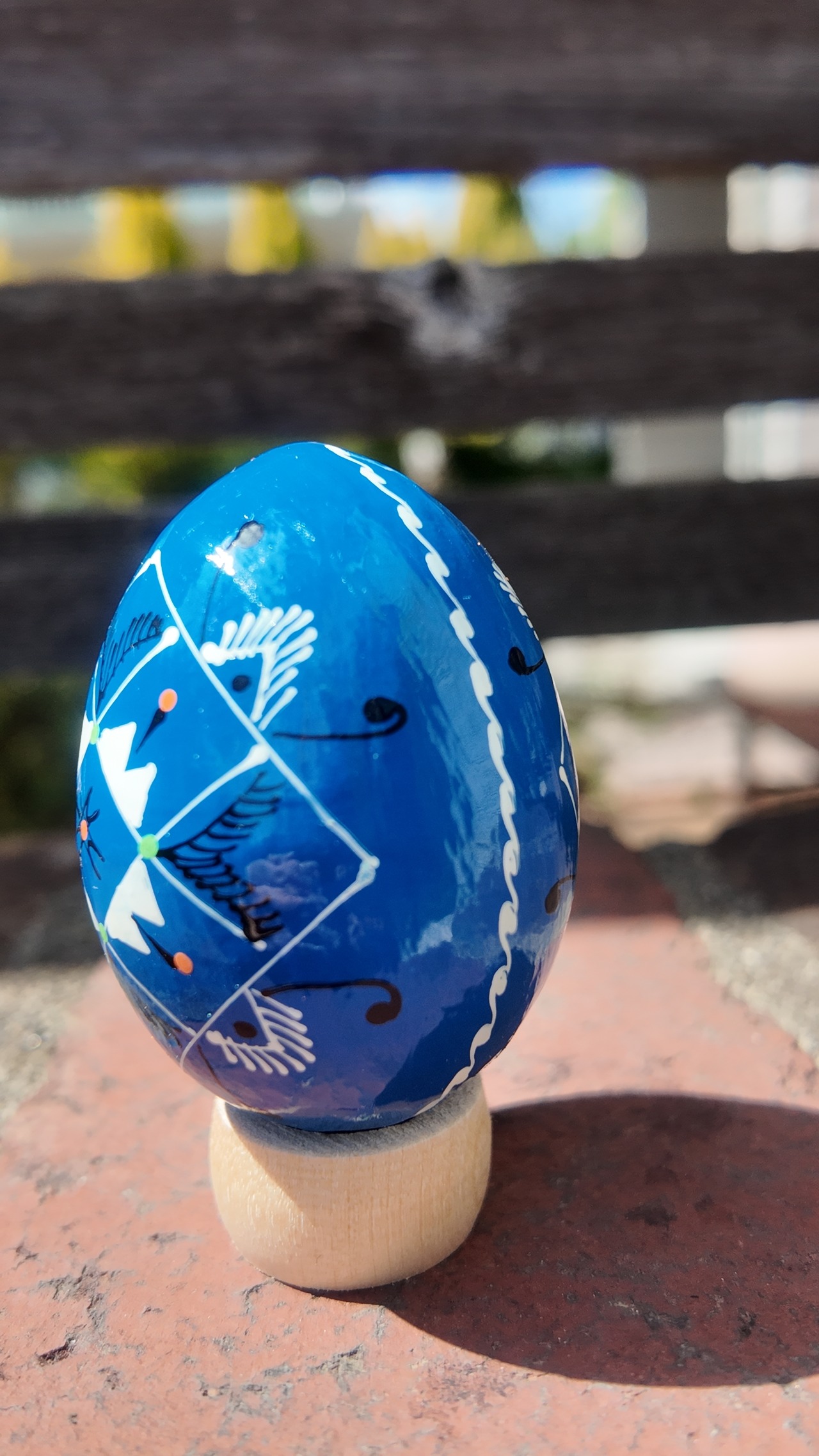 装飾用木製プィサンカ（イースターエッグ）with stand　コロミヤモデル - 4