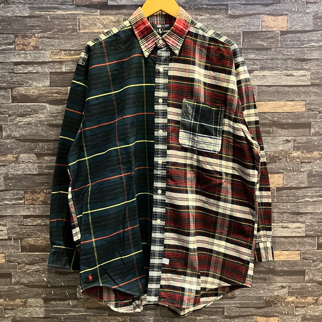 RALPH LAUREN THE BIG OXFORD CRAZY CHECK SHIRT 1990'S OLD