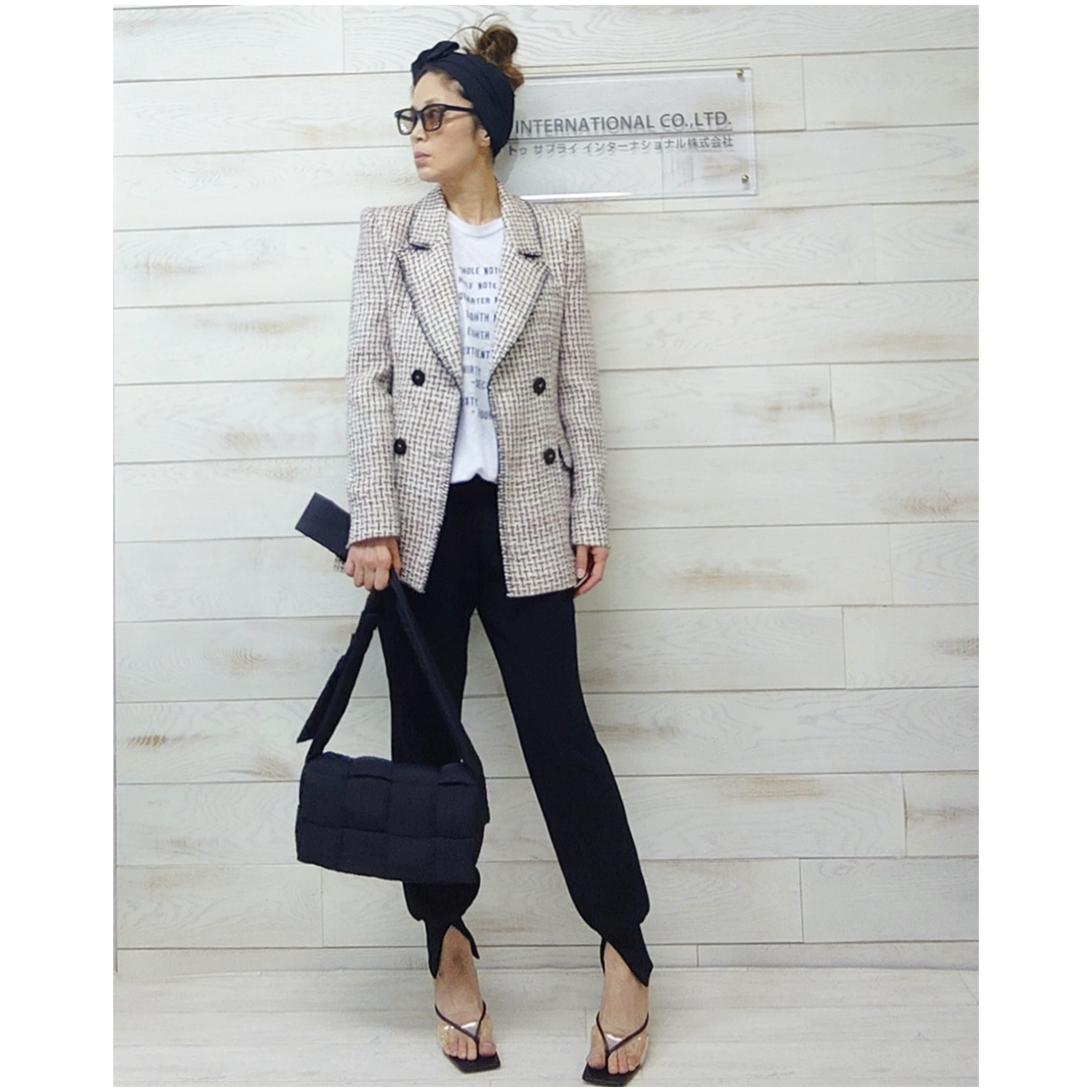 motte キルティングブレードショルダーバッグ/ブラック